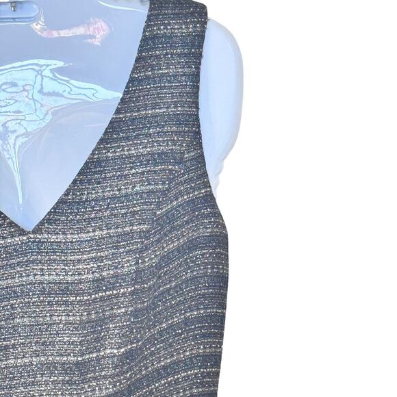 New Moulinette Soeurs Anthropologie Glissade Dress Grey Gris Shimmer Tweed Sz 2 - Picture 5 of 16